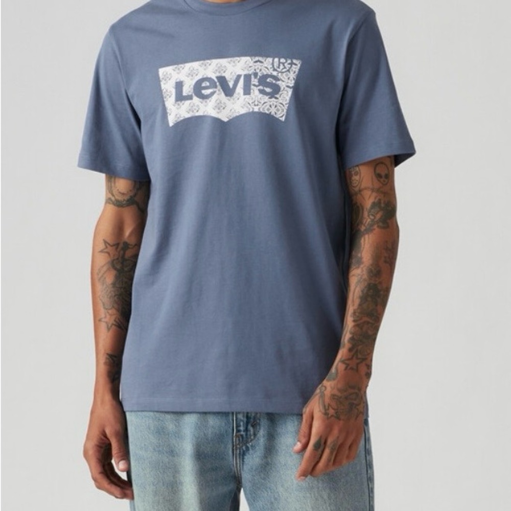 Levi's Men's Slate Blue Logo Short Sleeve Tee